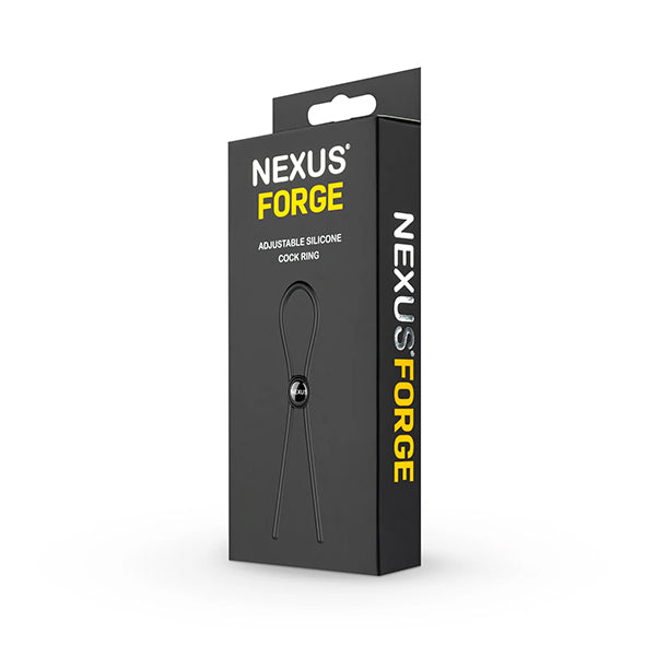 Nexus - Forge Single Adjustable Lasso Silicone Cock Ring Zwart