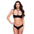 Baci - 2pc Sexy Quarter Cup Bra & G-string Set Black S/M