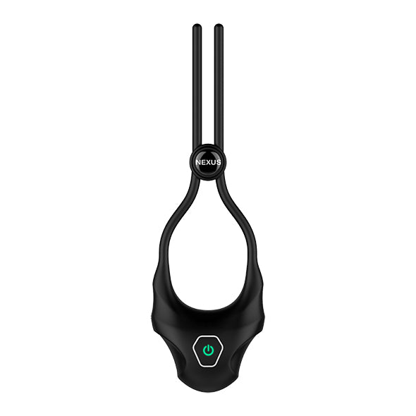 Nexus - Anneau Pénien Silicone Lasso Ajustable Vibrant Forge Noir