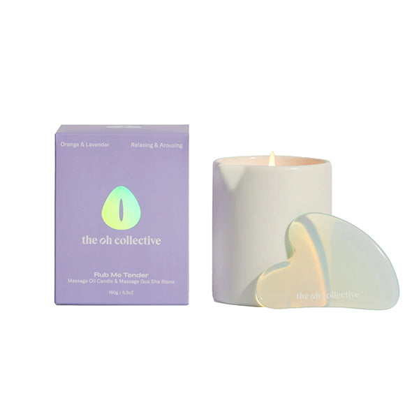The Oh Collective - Rub Me Tender Massage Candle with Guasha Stone