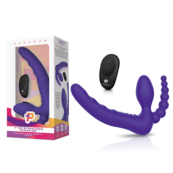Pegasus - 7” Remote Control Strapless D.P. Silicone Strap on