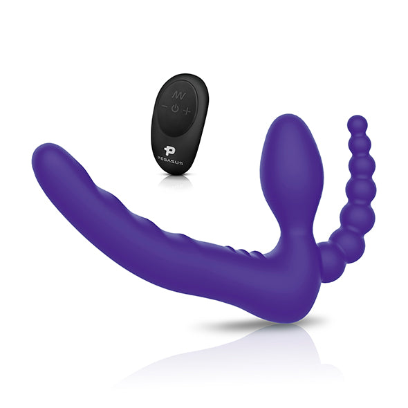 Pegasus - 7” Remote Control Strapless D.P. Silicone Strap on