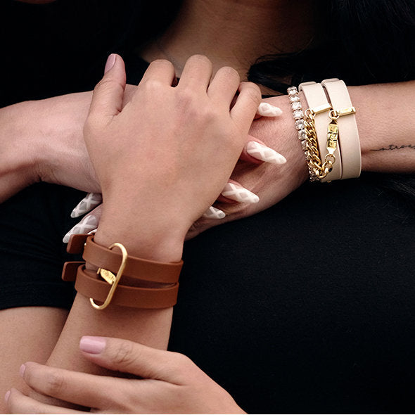Crave - ICON Cuffs - Tan &amp; 18kt Gold Plated